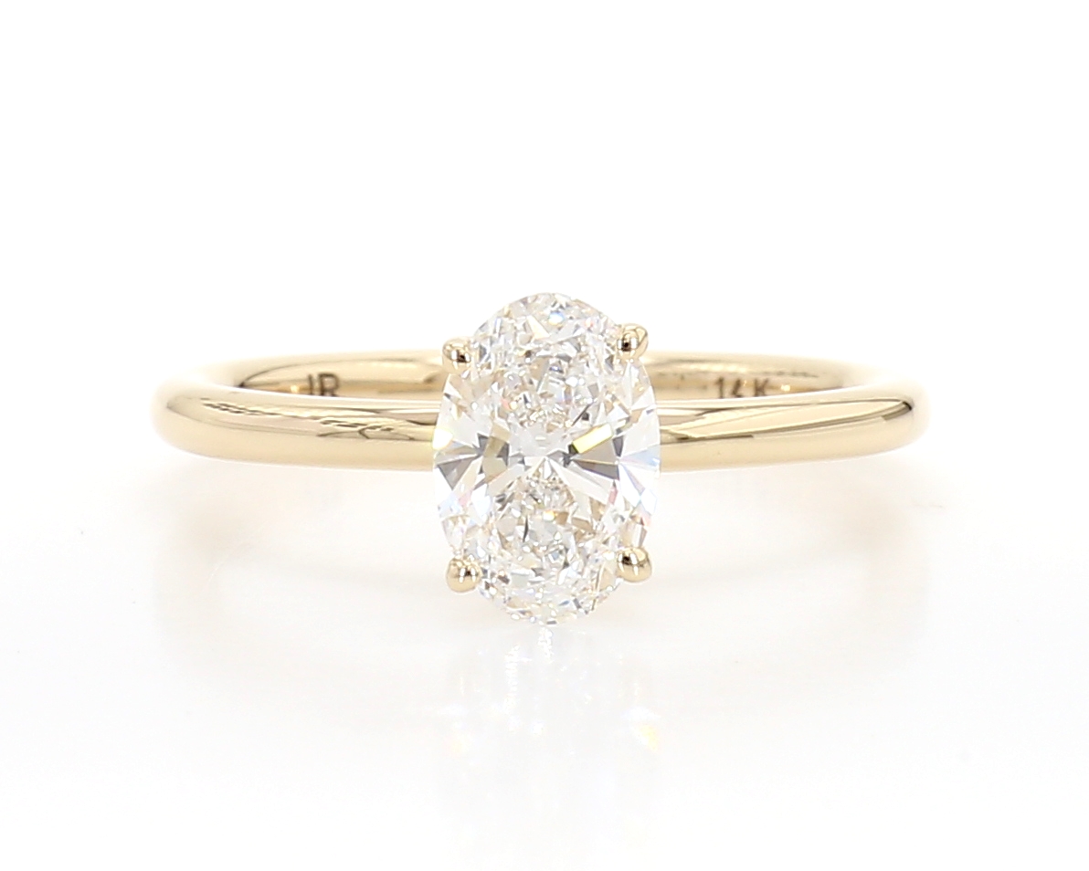 Oval Brilliant Cut Diamond Gold Ring